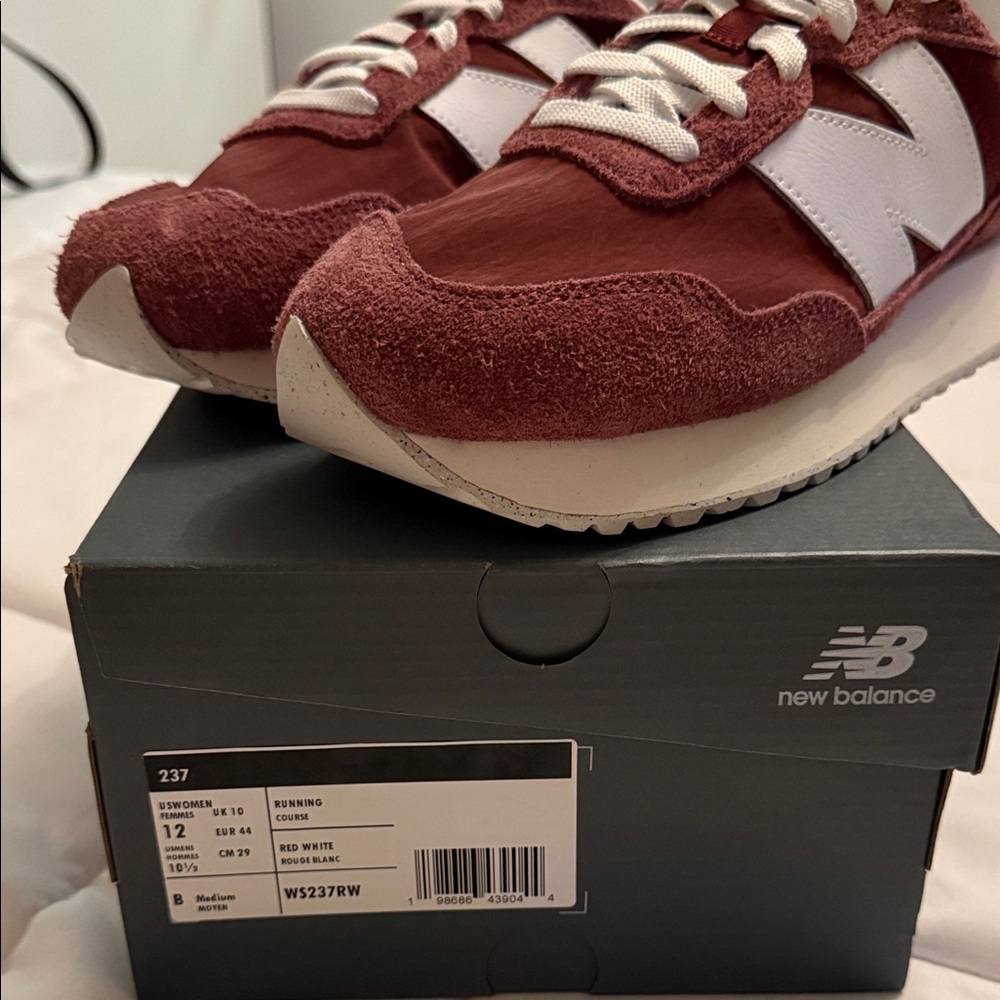 New Balance Red and White Athletic Shoes
